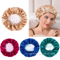 Bonnet de sommeil en satin de soie pour cheveux bouclés